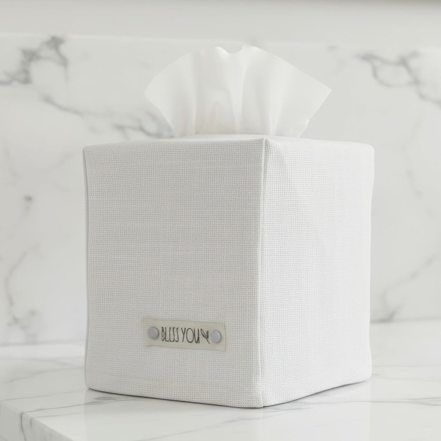 Stylish Tissue Box Cover - This Linen Holder Instantly Covers Your Square Tissue Boxes - The Perfect Cube Cover for Your Bathroom and Home