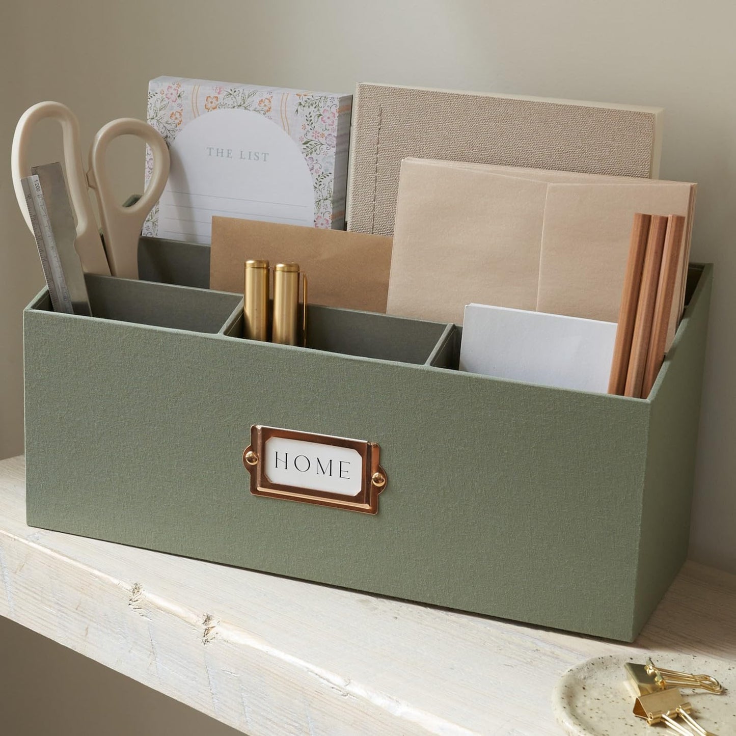 KIBAGA Linen Mail Organizer Countertop, Desktop Mail Organizer for Desk