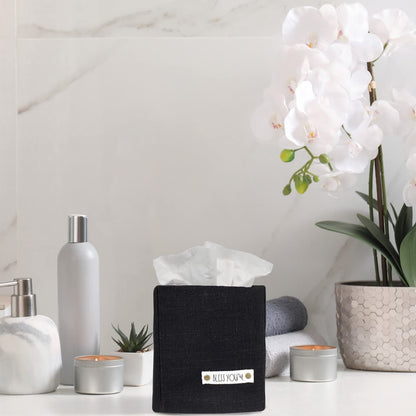 Stylish Tissue Box Cover - This Linen Holder Instantly Covers Your Square Tissue Boxes - The Perfect Cube Cover for Your Bathroom and Home
