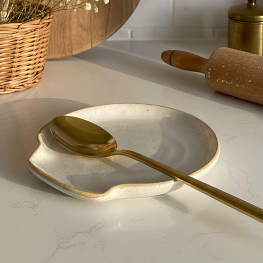 Aesthetic Spoon Rests for Stove Top - Ceramic Cooking Spoon Holder For Kitchen - Beautiful Kitchen Counter Decor