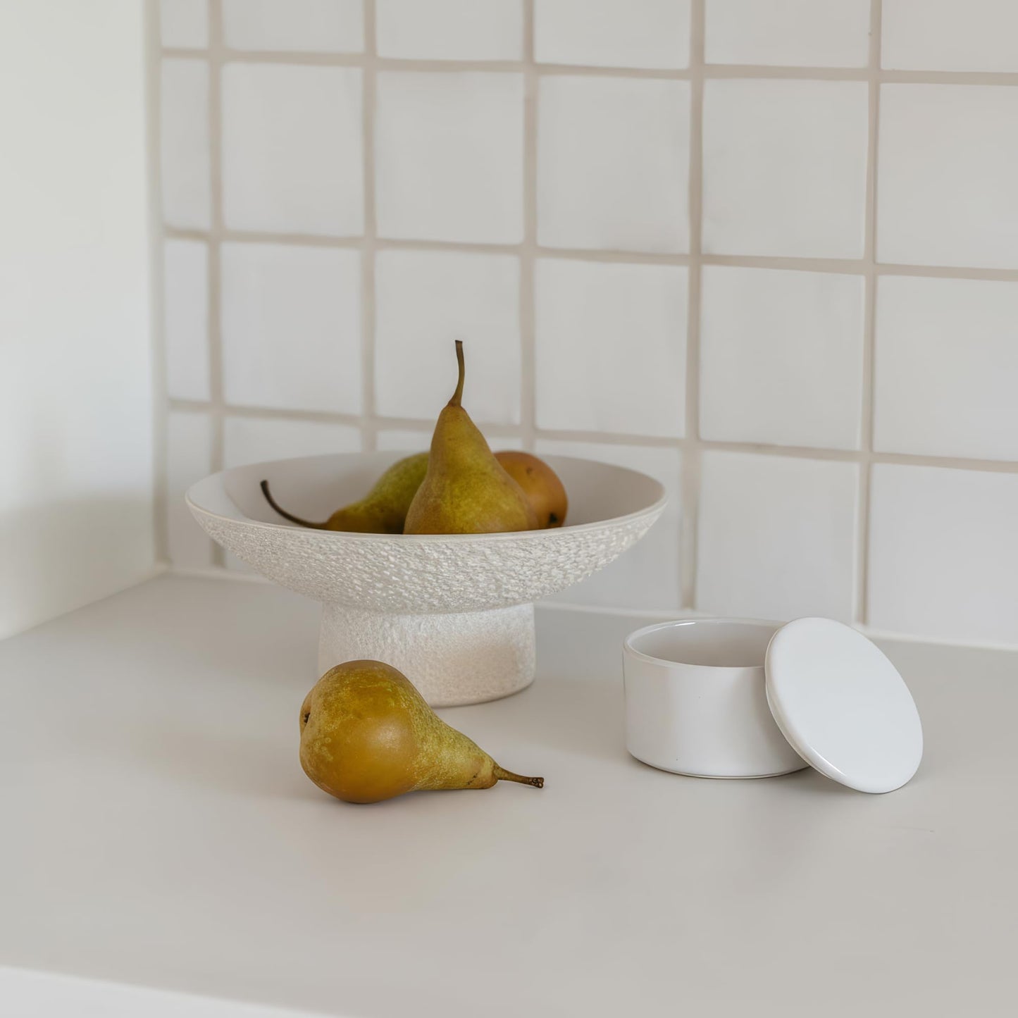 KIBAGA Aesthetic Salt Cellar Container with Lid - The Perfect Salt Bowl Box for Your Countertop - Beautiful Spice Jar and Holder for Dining Table