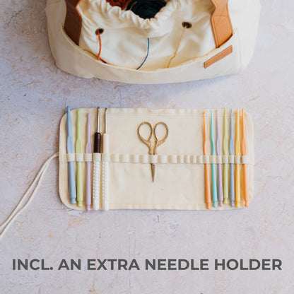 Stylish Crochet Yarn Bag - Modern Knitting Bag To Organize Your Crocheting Accessories, Needles, Hooks and Supplies - Convenient Yarn Holder Bags Perfect As Gifts