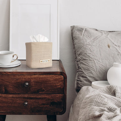 Stylish Tissue Box Cover - This Linen Holder Instantly Covers Your Square Tissue Boxes - The Perfect Cube Cover for Your Bathroom and Home