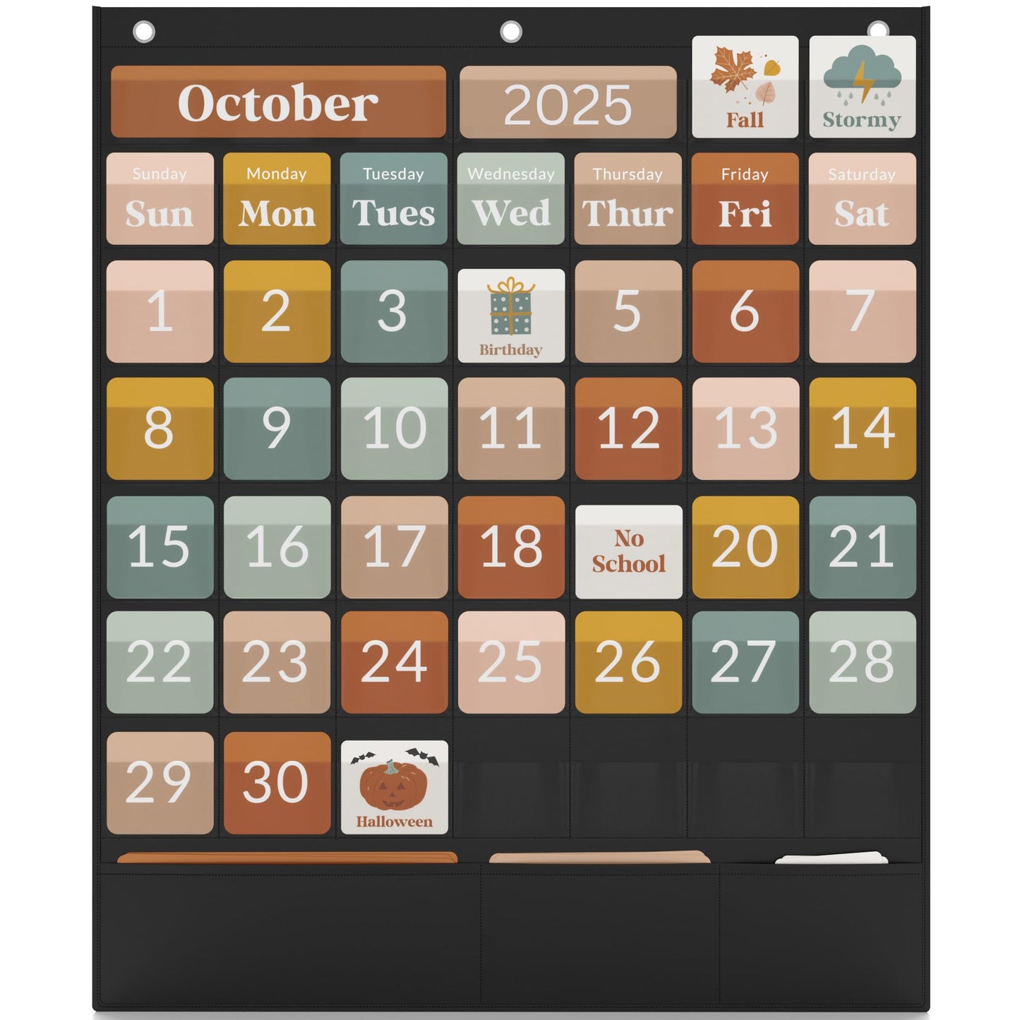 The Ultimate Classroom Calendar Pocket Chart for Kids - Beautiful Calendar with Educational Cards for Easy Learning - Fun Boho Classroom/Teacher Must Have Supplies That Fits Nicely w/Any School Decor