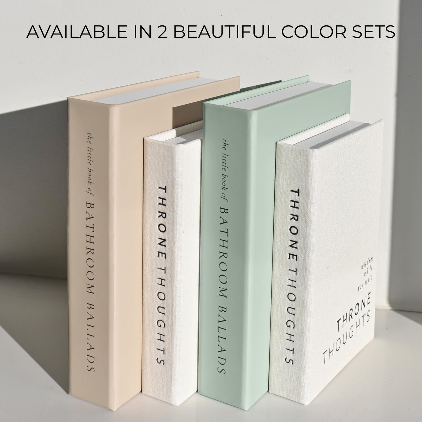 KIBAGA Faux Books Set of 2 for Bathroom Decor - Decorative Book Boxes for Your Restroom - The Perfect Modern Decoration for The Guest Bathroom
