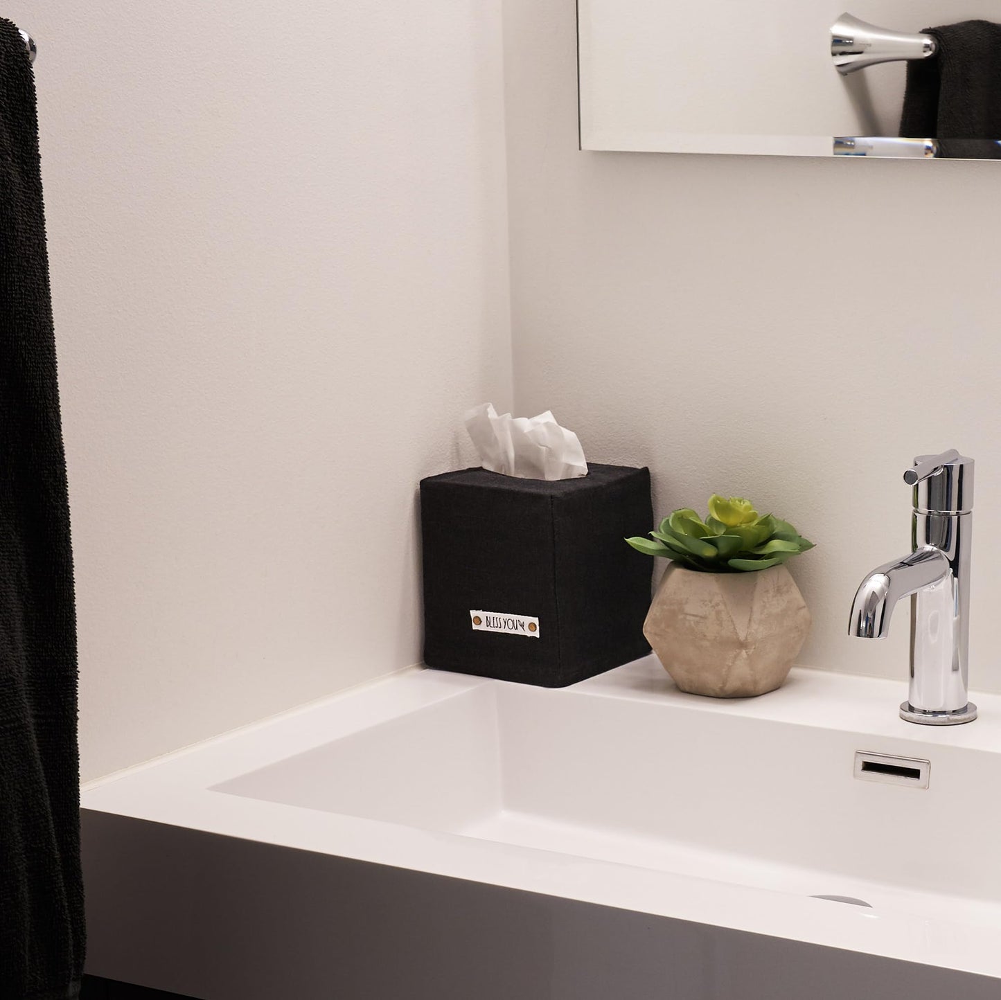 Stylish Tissue Box Cover - This Linen Holder Instantly Covers Your Square Tissue Boxes - The Perfect Cube Cover for Your Bathroom and Home