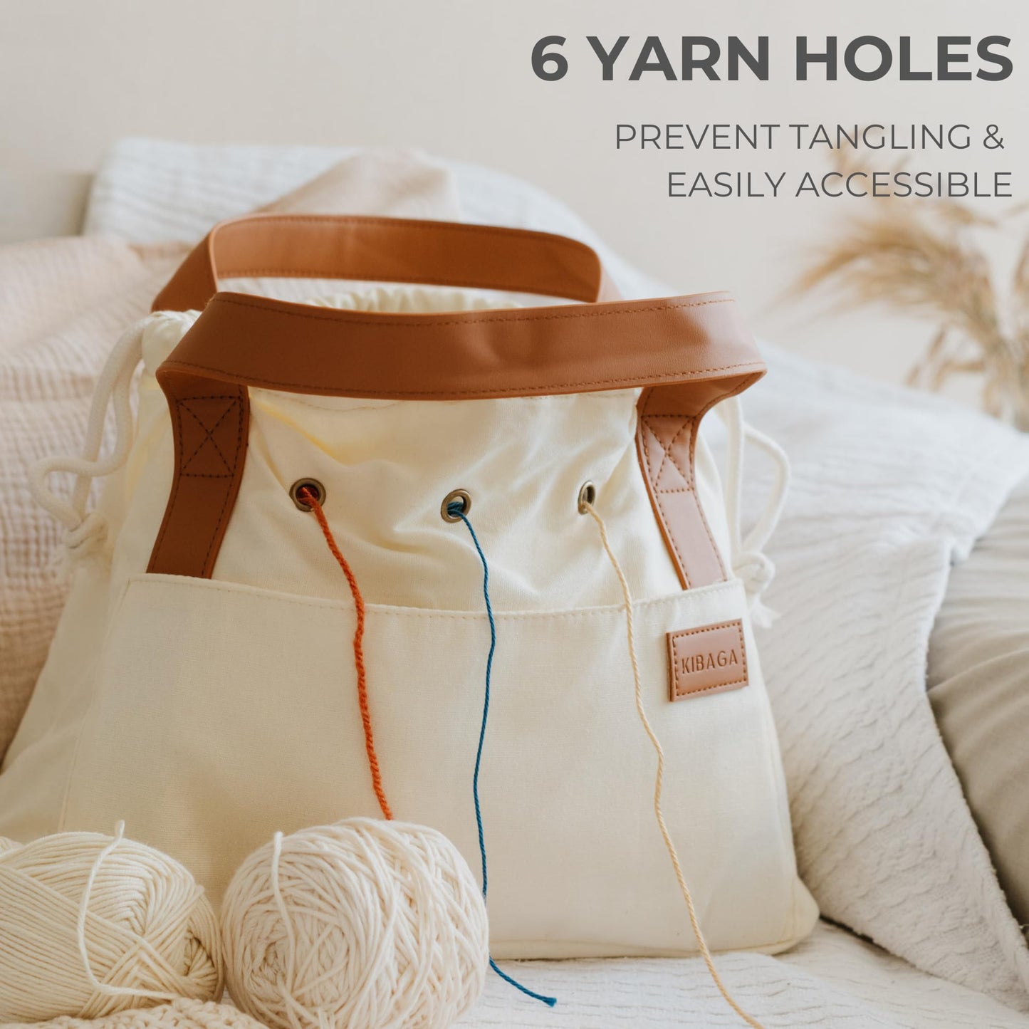 Stylish Crochet Yarn Bag - Modern Knitting Bag To Organize Your Crocheting Accessories, Needles, Hooks and Supplies - Convenient Yarn Holder Bags Perfect As Gifts