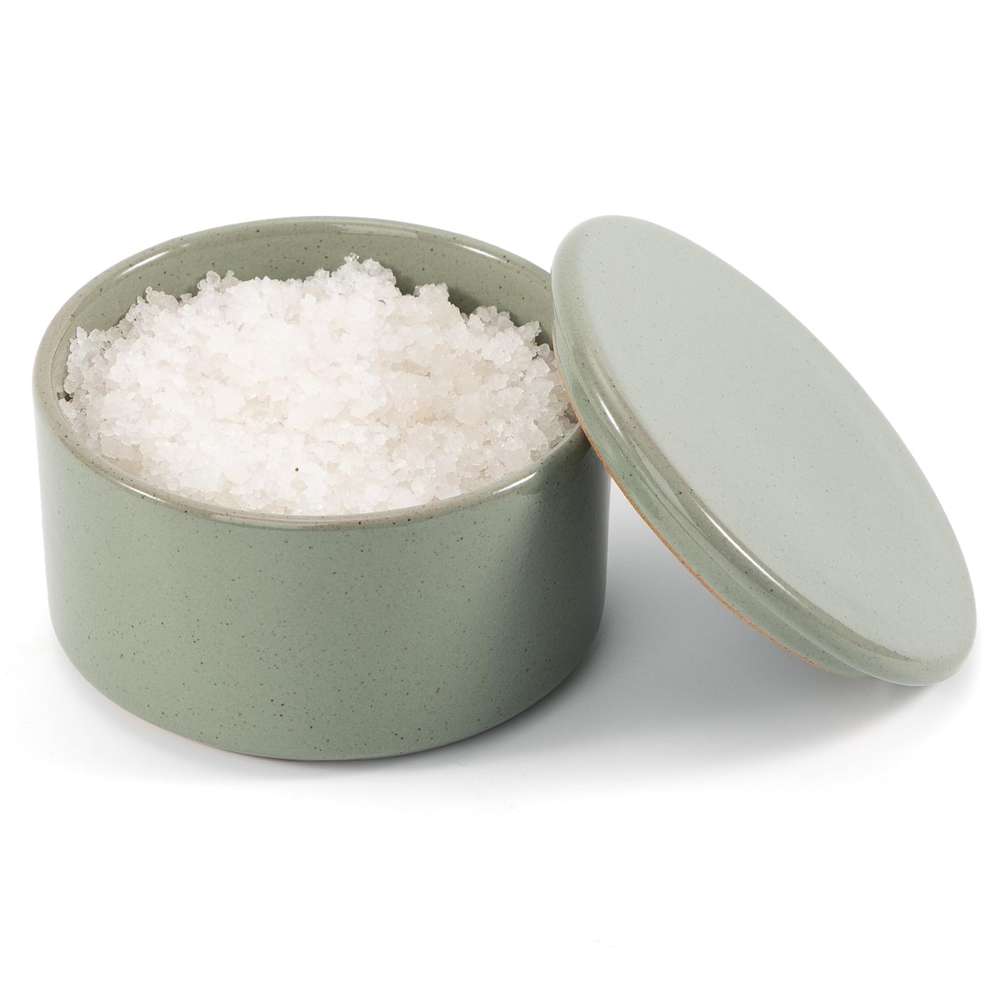 KIBAGA Aesthetic Salt Cellar Container with Lid - The Perfect Salt Bowl Box for Your Countertop - Beautiful Spice Jar and Holder for Dining Table