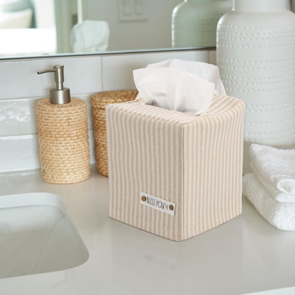 Stylish Tissue Box Cover - This Linen Holder Instantly Covers Your Square Tissue Boxes - The Perfect Cube Cover for Your Bathroom and Home