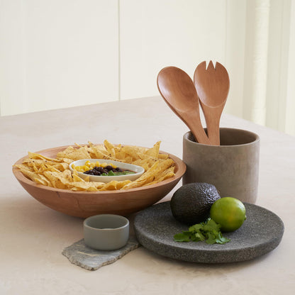Beautiful Salad Bowls, Wooden Salad Bowls Set, Large Beech Wood Serving Bowl for Fruits & Salad with Serving Utensils
