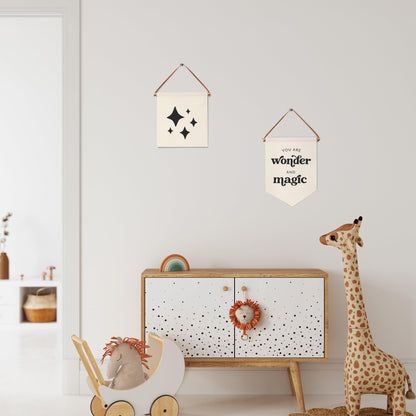 Beautiful Nursery Wall Decor Signs - Set of 2 Cute Designs That Are Perfect for Your Toddlers or Kids Playroom - Quality Canvas Banner Completes Every Boys & Girls Room Decoration