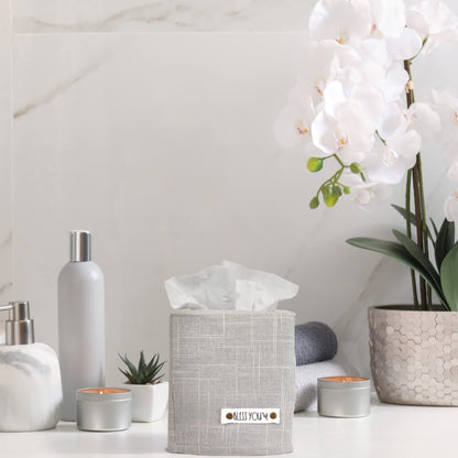 Stylish Tissue Box Cover - This Linen Holder Instantly Covers Your Square Tissue Boxes - The Perfect Cube Cover for Your Bathroom and Home