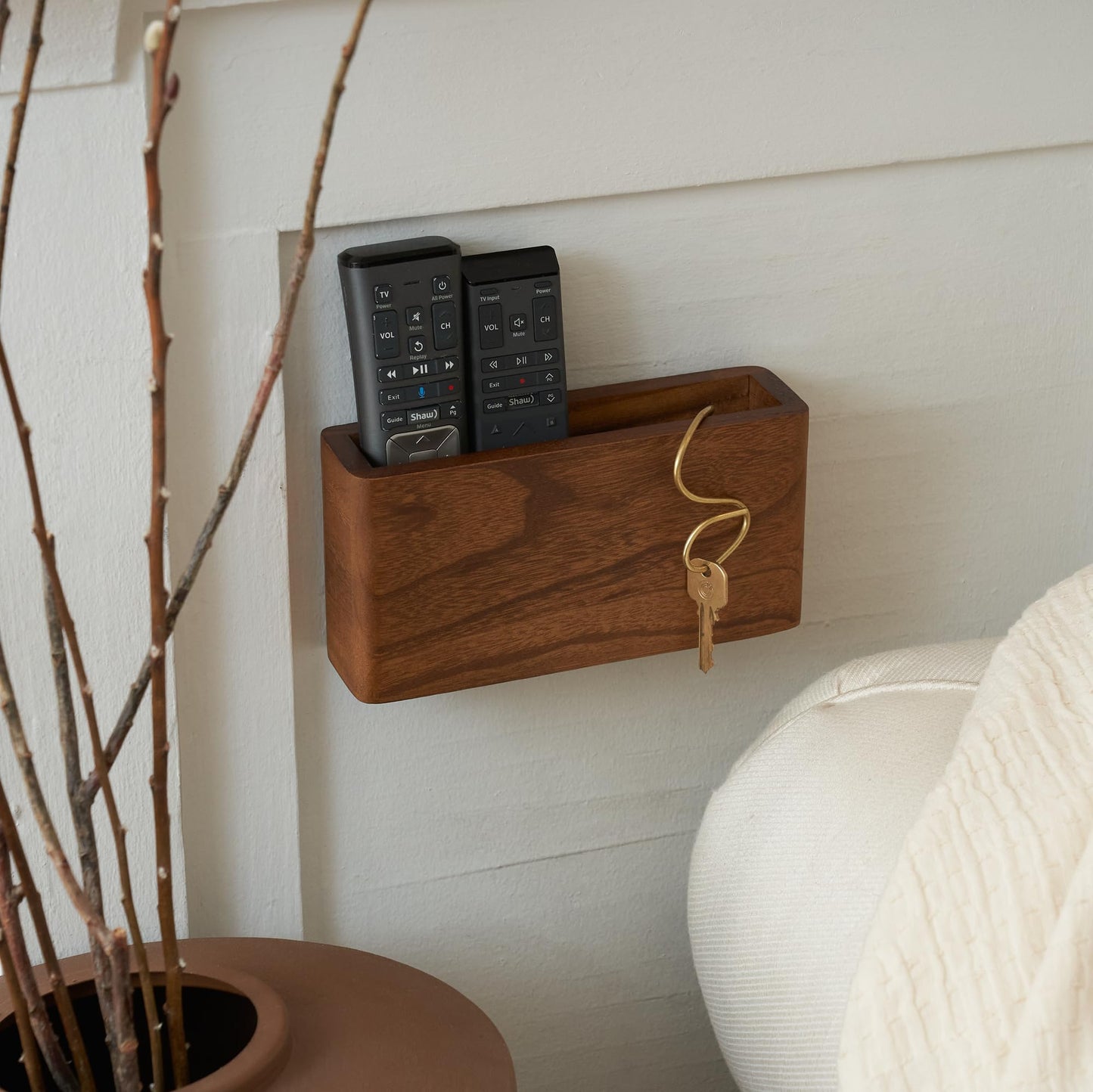 Aesthetic Remote Control Holder for Wall Mount - Easy to Install Bedside TV remote caddy - The Perfect Organizer for Your 3-4 Remotes