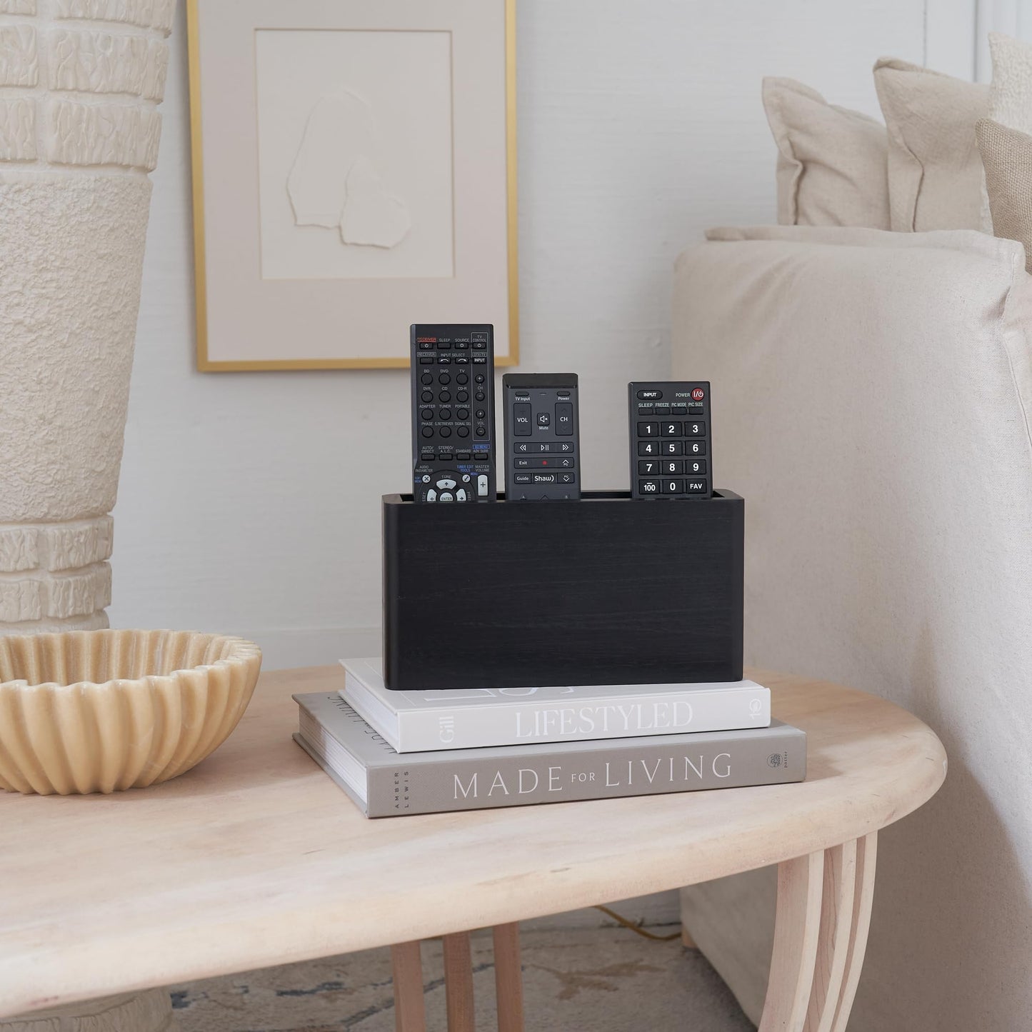 Aesthetic Remote Control Holder for Wall Mount - Easy to Install Bedside TV remote caddy - The Perfect Organizer for Your 3-4 Remotes