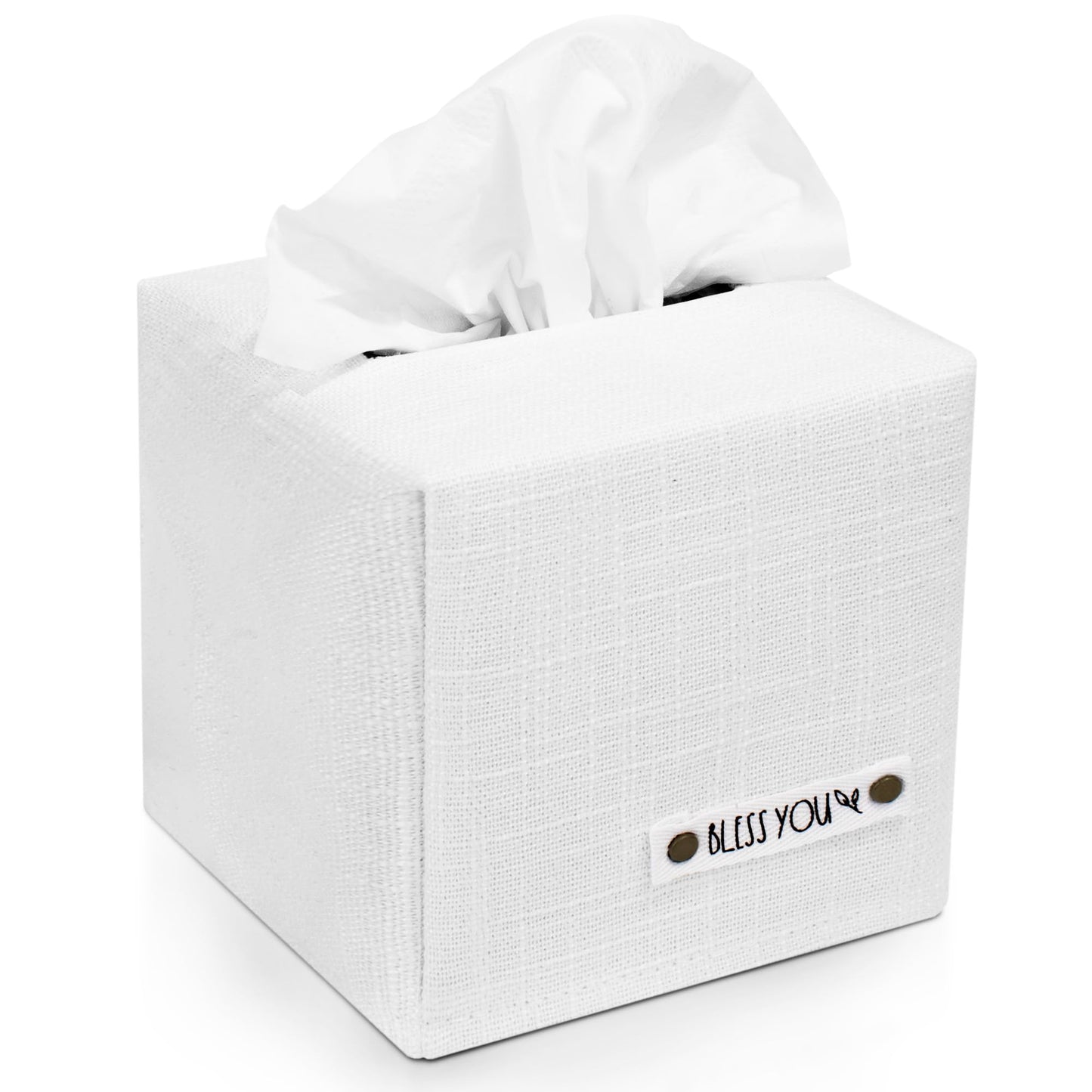 Stylish Tissue Box Cover - This Linen Holder Instantly Covers Your Square Tissue Boxes - The Perfect Cube Cover for Your Bathroom and Home