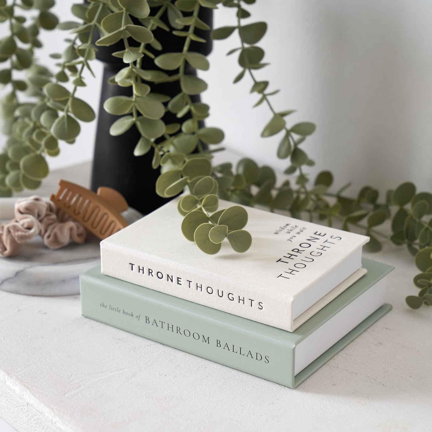 KIBAGA Faux Books Set of 2 for Bathroom Decor - Decorative Book Boxes for Your Restroom - The Perfect Modern Decoration for The Guest Bathroom
