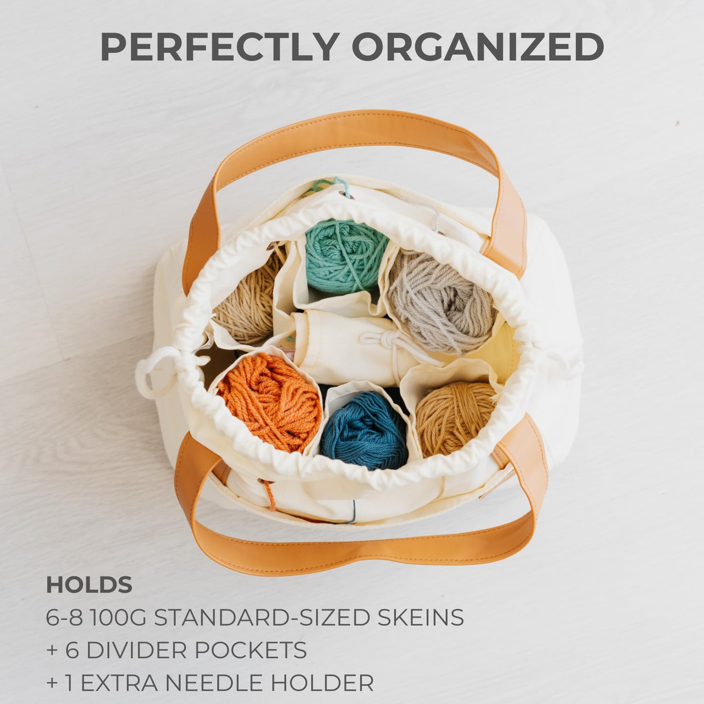 Stylish Crochet Yarn Bag - Modern Knitting Bag To Organize Your Crocheting Accessories, Needles, Hooks and Supplies - Convenient Yarn Holder Bags Perfect As Gifts