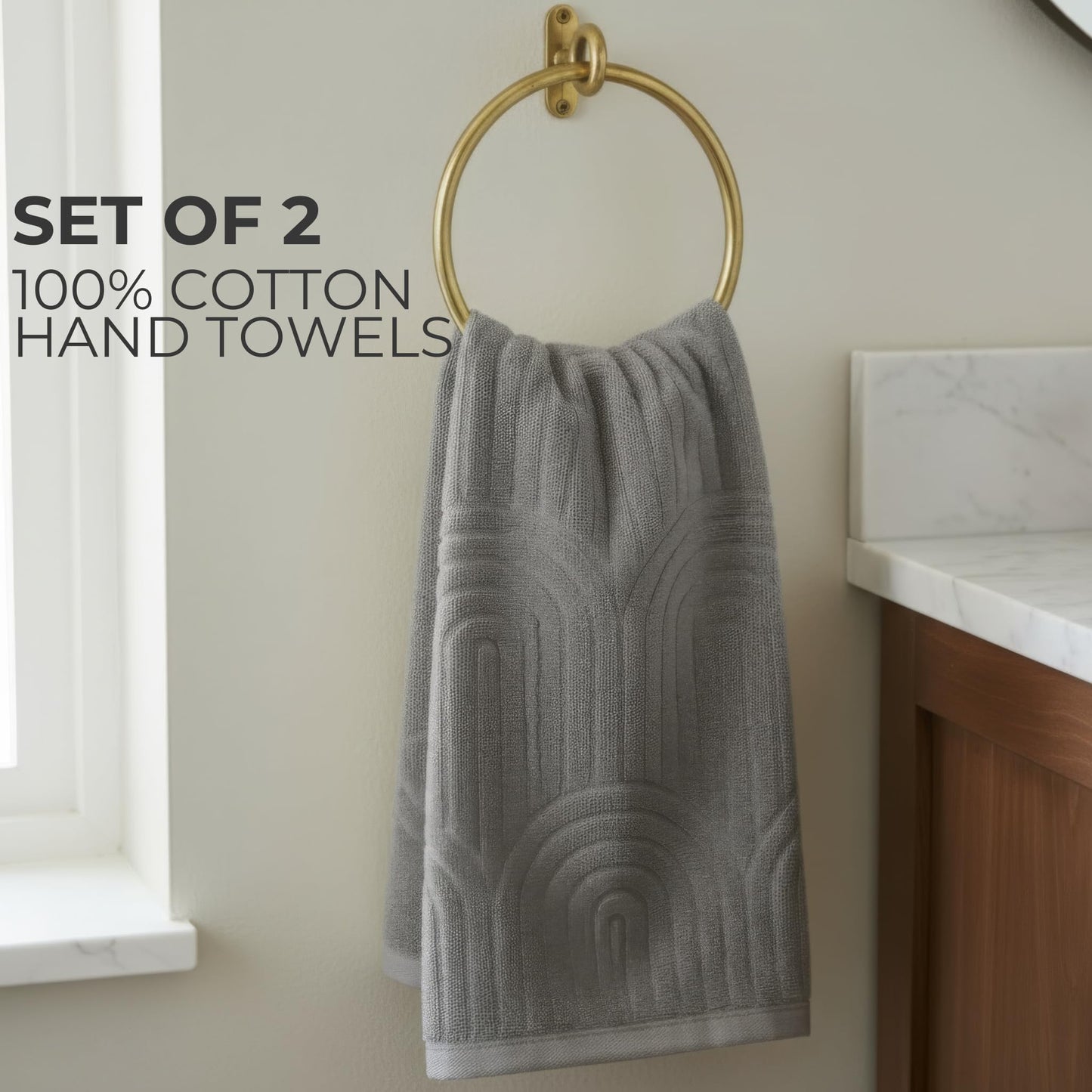 KIBAGA Beautiful Luxury Decorative Hand Towels – Soft & Absorbent Towel Set for Boho Bathroom, Kitchen, Spa, Hotel, Guest Room, Farmhouse or Gift
