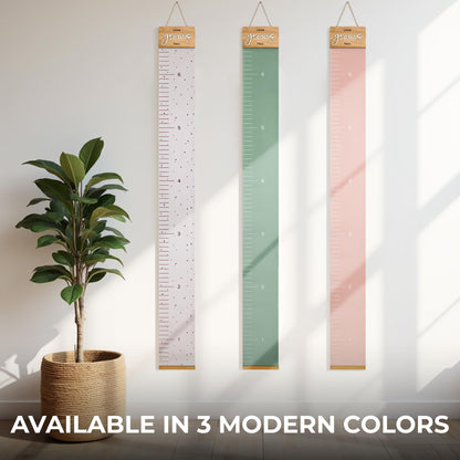 Beautiful Wall Hanging Growth Chart for Kids - The Perfect Height Measurement Chart to Track Your Kids Growth - Modern Nursery Or Playroom Wall Decor