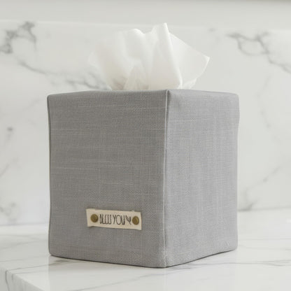 Stylish Tissue Box Cover - This Linen Holder Instantly Covers Your Square Tissue Boxes - The Perfect Cube Cover for Your Bathroom and Home