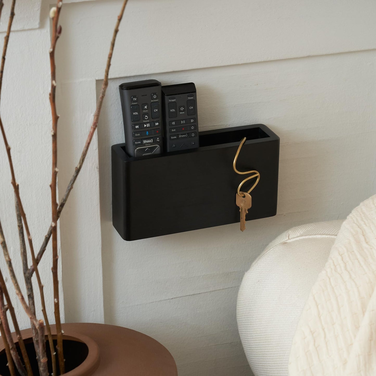 Aesthetic Remote Control Holder for Wall Mount - Easy to Install Bedside TV remote caddy - The Perfect Organizer for Your 3-4 Remotes