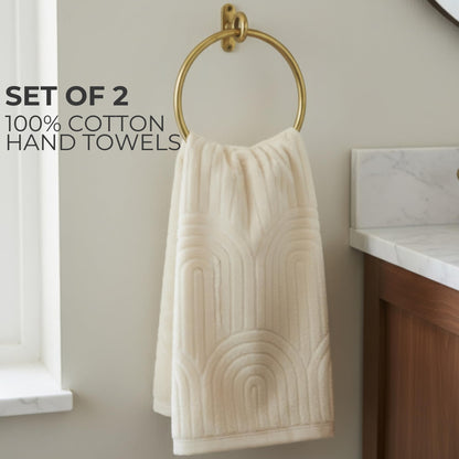 KIBAGA Beautiful Luxury Decorative Hand Towels – Soft & Absorbent Towel Set for Boho Bathroom, Kitchen, Spa, Hotel, Guest Room, Farmhouse or Gift