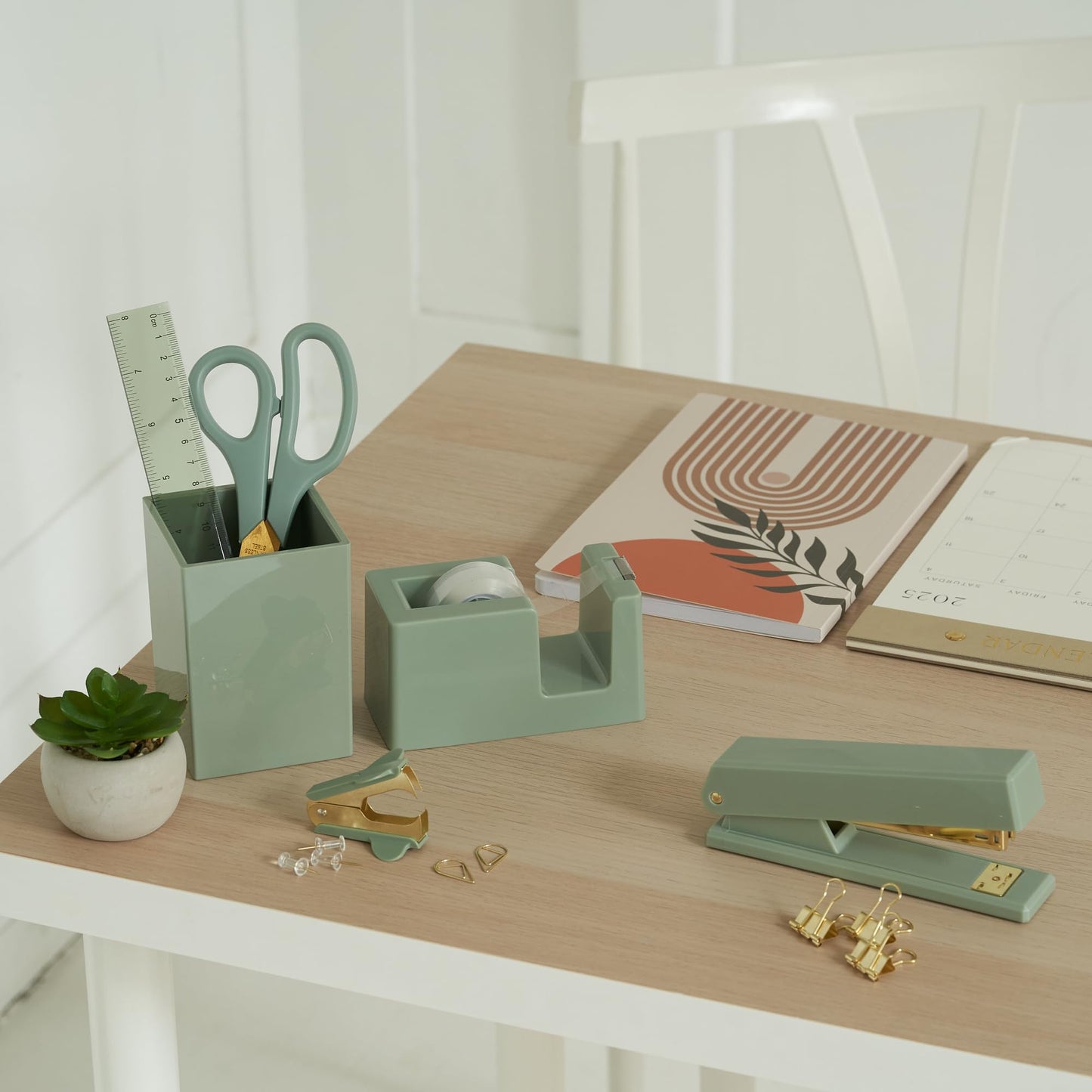 Modern Aesthetic Desk Accessories Set - Stylish Organizers for Office Supplies
