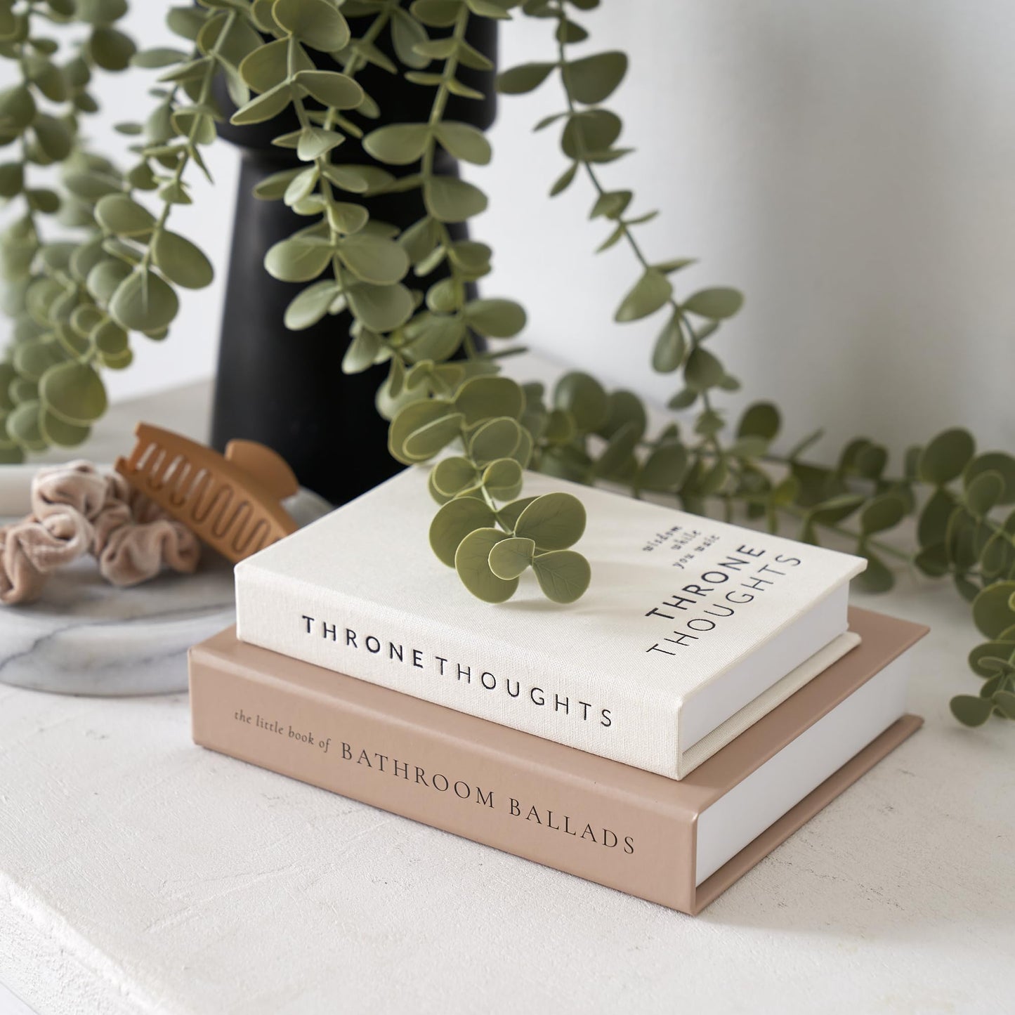 KIBAGA Faux Books Set of 2 for Bathroom Decor - Decorative Book Boxes for Your Restroom - The Perfect Modern Decoration for The Guest Bathroom