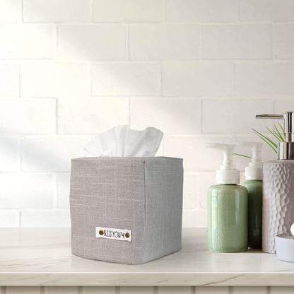 Stylish Tissue Box Cover - This Linen Holder Instantly Covers Your Square Tissue Boxes - The Perfect Cube Cover for Your Bathroom and Home