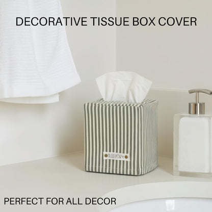 Stylish Tissue Box Cover - This Linen Holder Instantly Covers Your Square Tissue Boxes - The Perfect Cube Cover for Your Bathroom and Home