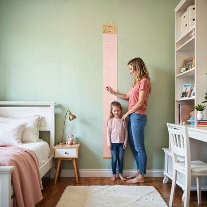 Beautiful Wall Hanging Growth Chart for Kids - The Perfect Height Measurement Chart to Track Your Kids Growth - Modern Nursery Or Playroom Wall Decor