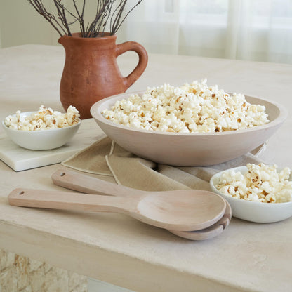 Beautiful Salad Bowls, Wooden Salad Bowls Set, Large Beech Wood Serving Bowl for Fruits & Salad with Serving Utensils