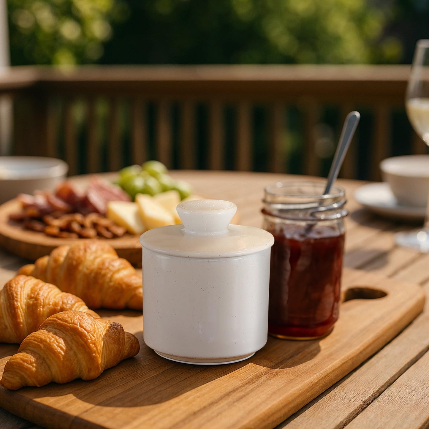 Beautiful Ceramic Butter Crock For Kitchen Countertop – Premium Container with Water Seal is Perfect to Keep Your Butter Fresh, Soft and Spreadable - Easy to Use French Butter Holder with Lid
