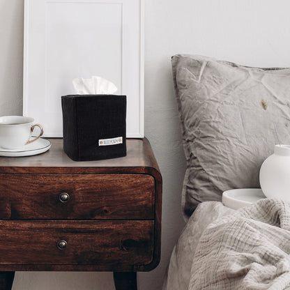 Stylish Tissue Box Cover - This Linen Holder Instantly Covers Your Square Tissue Boxes - The Perfect Cube Cover for Your Bathroom and Home