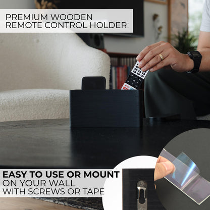 Aesthetic Remote Control Holder for Wall Mount - Easy to Install Bedside TV remote caddy - The Perfect Organizer for Your 3-4 Remotes