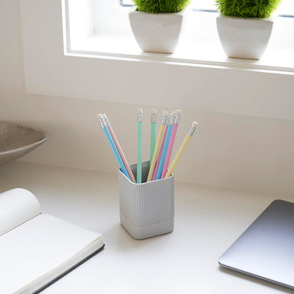 Aesthetic Pen Holder for Desk - Modern Concrete Pencil Holder - Cute and Functional Desk Organizer for Office Supplies - Stylish Office Decor Pen Cup