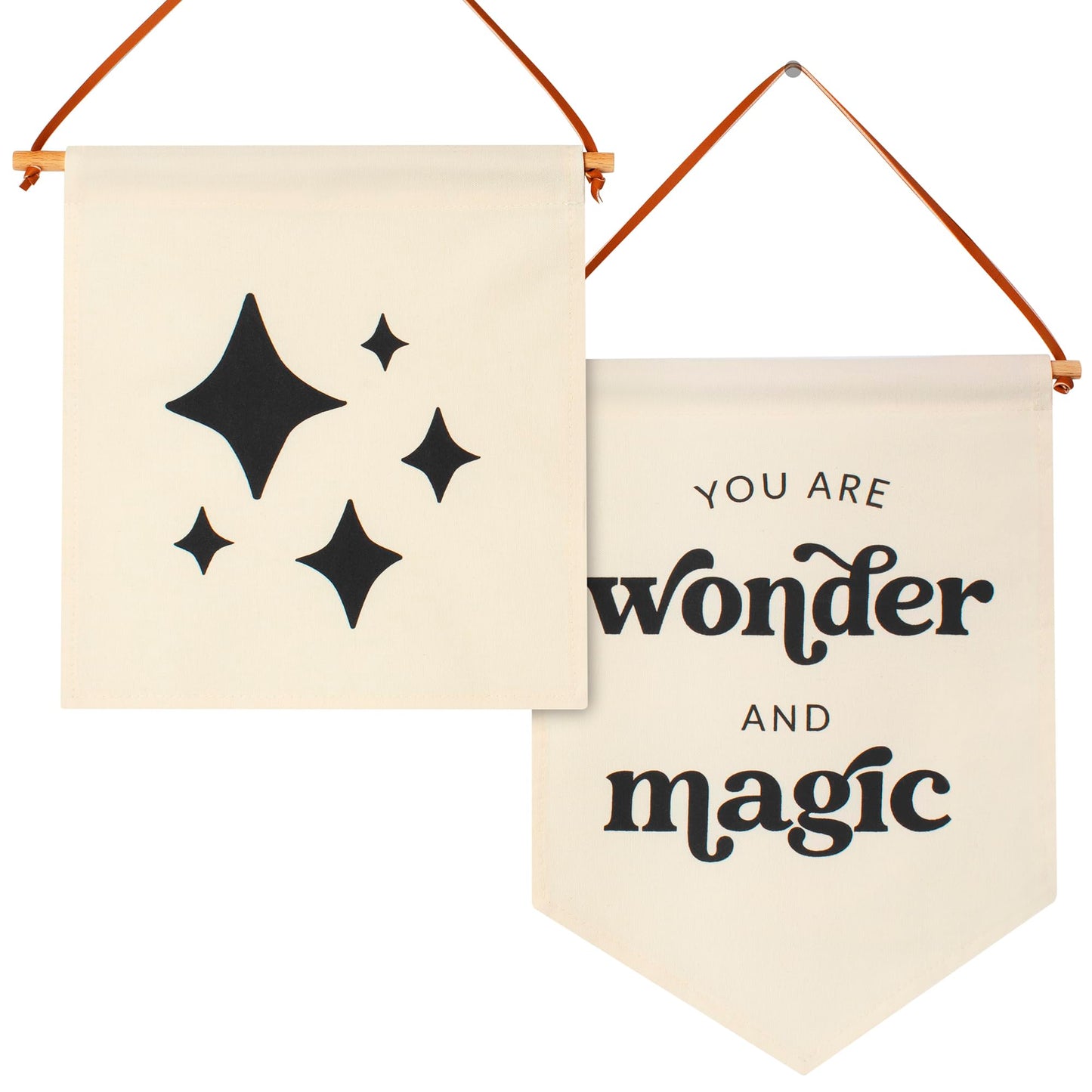 Beautiful Nursery Wall Decor Signs - Set of 2 Cute Designs That Are Perfect for Your Toddlers or Kids Playroom - Quality Canvas Banner Completes Every Boys & Girls Room Decoration