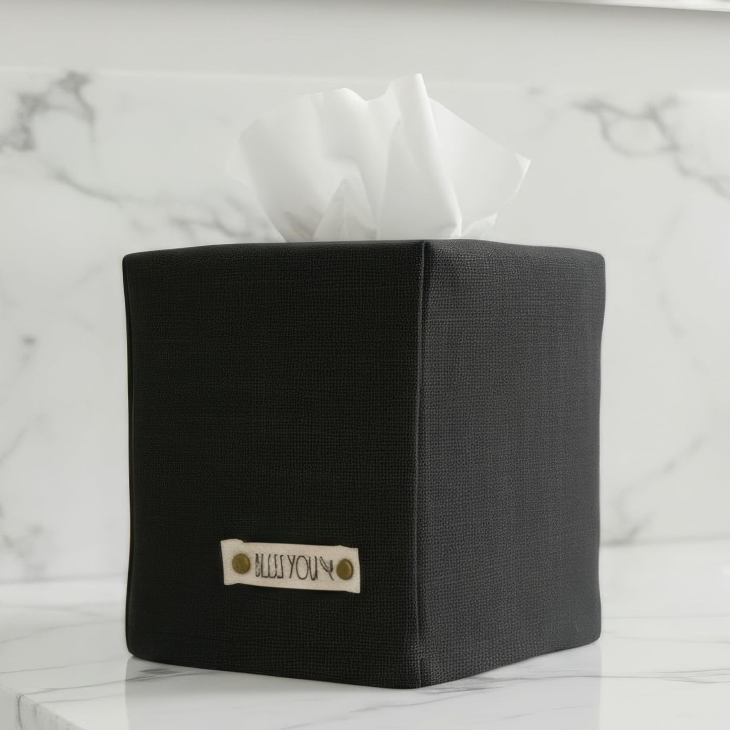 Stylish Tissue Box Cover - This Linen Holder Instantly Covers Your Square Tissue Boxes - The Perfect Cube Cover for Your Bathroom and Home