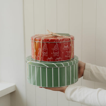 Beautiful Christmas Cookie Tins Set Of 3 - Cute Containers Are Perfect To Share Delicious Homemade Cookies, Candy Or Cupcakes With Friends & Family - Sturdy Boxes With Lids For Holiday Gift Giving