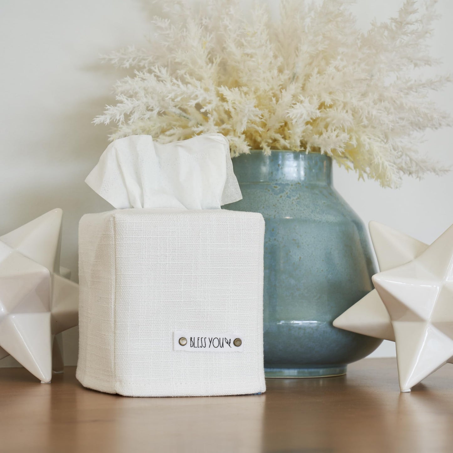 Stylish Tissue Box Cover - This Linen Holder Instantly Covers Your Square Tissue Boxes - The Perfect Cube Cover for Your Bathroom and Home