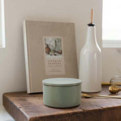 KIBAGA Aesthetic Salt Cellar Container with Lid - The Perfect Salt Bowl Box for Your Countertop - Beautiful Spice Jar and Holder for Dining Table