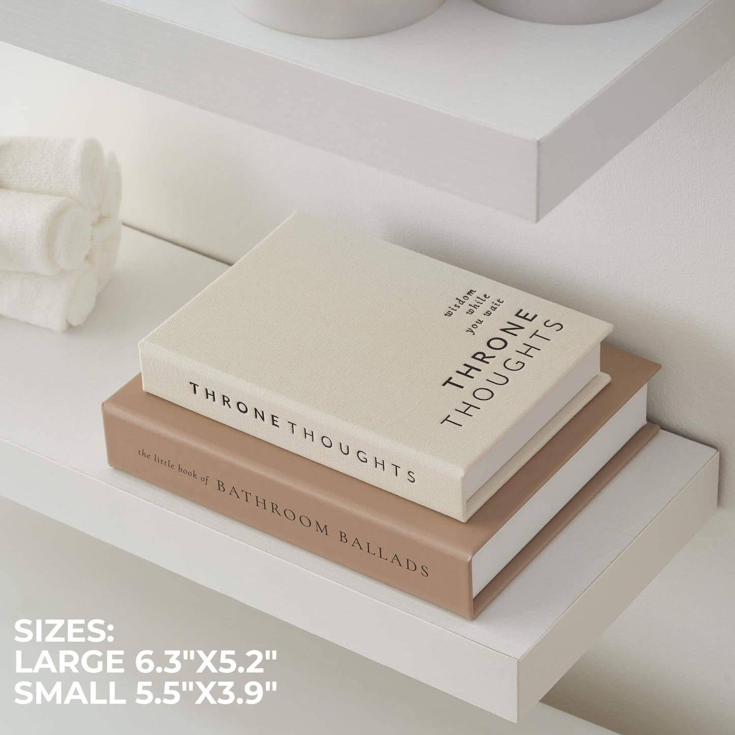 KIBAGA Faux Books Set of 2 for Bathroom Decor - Decorative Book Boxes for Your Restroom - The Perfect Modern Decoration for The Guest Bathroom