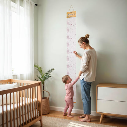 Beautiful Wall Hanging Growth Chart for Kids - The Perfect Height Measurement Chart to Track Your Kids Growth - Modern Nursery Or Playroom Wall Decor