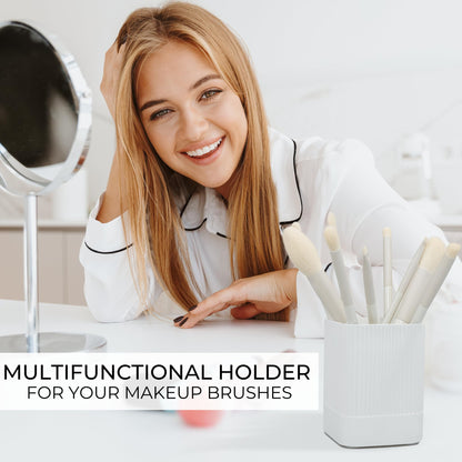 Aesthetic Pen Holder for Desk - Modern Concrete Pencil Holder - Cute and Functional Desk Organizer for Office Supplies - Stylish Office Decor Pen Cup