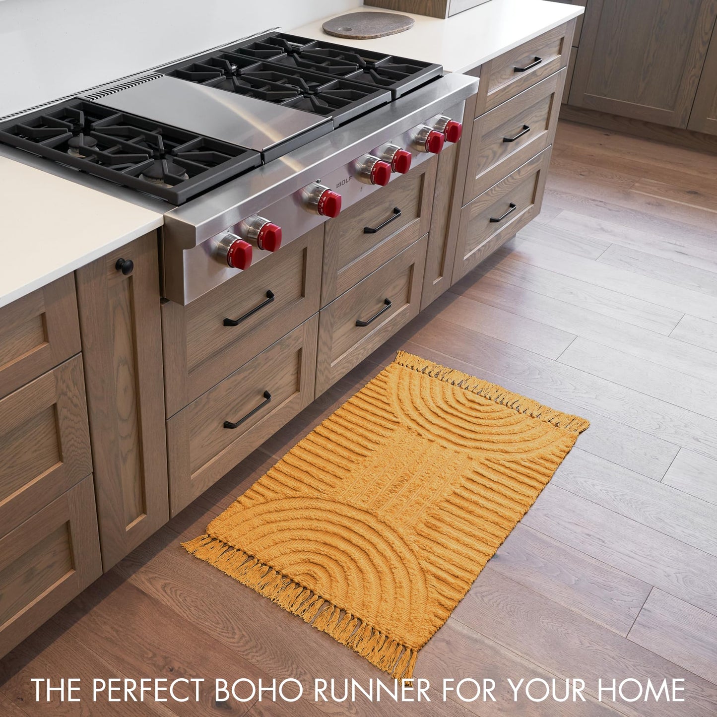 KIBAGA Beautiful Boho Rug with Tassels for Your Bathroom - Soft 2 x 3 ft. Cotton Rug Fits Perfectly Into Your Bath - Washable, Non-Slip Mat Ideal to Enhance Any Modern Home Decor, 24 x 36 inch
