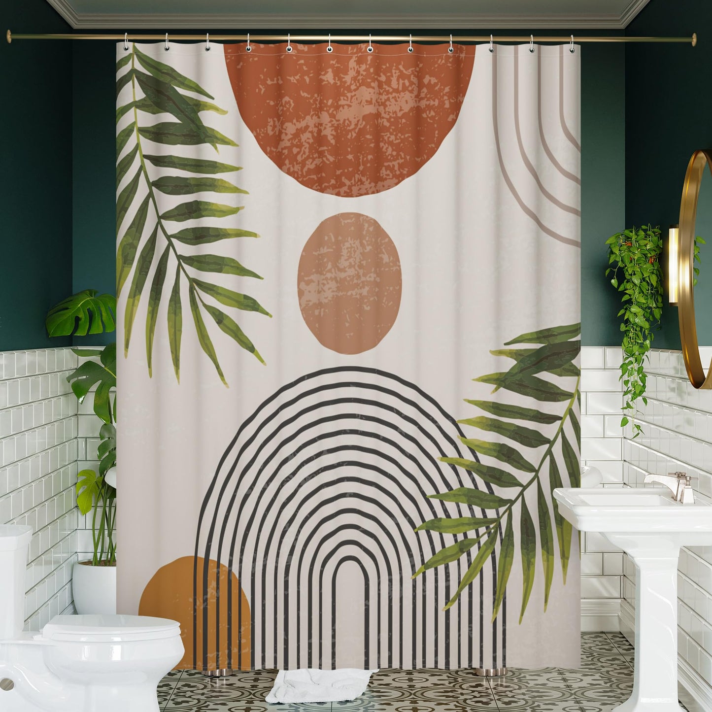 Beautiful Boho Shower Curtain for Your Bathroom - A Stylish 72" x 84" Modern Mid Century Curtain That Fits Perfect to Every Bath Decor - Ideal to Brighten Up Your Bohemian Bathroom at Home
