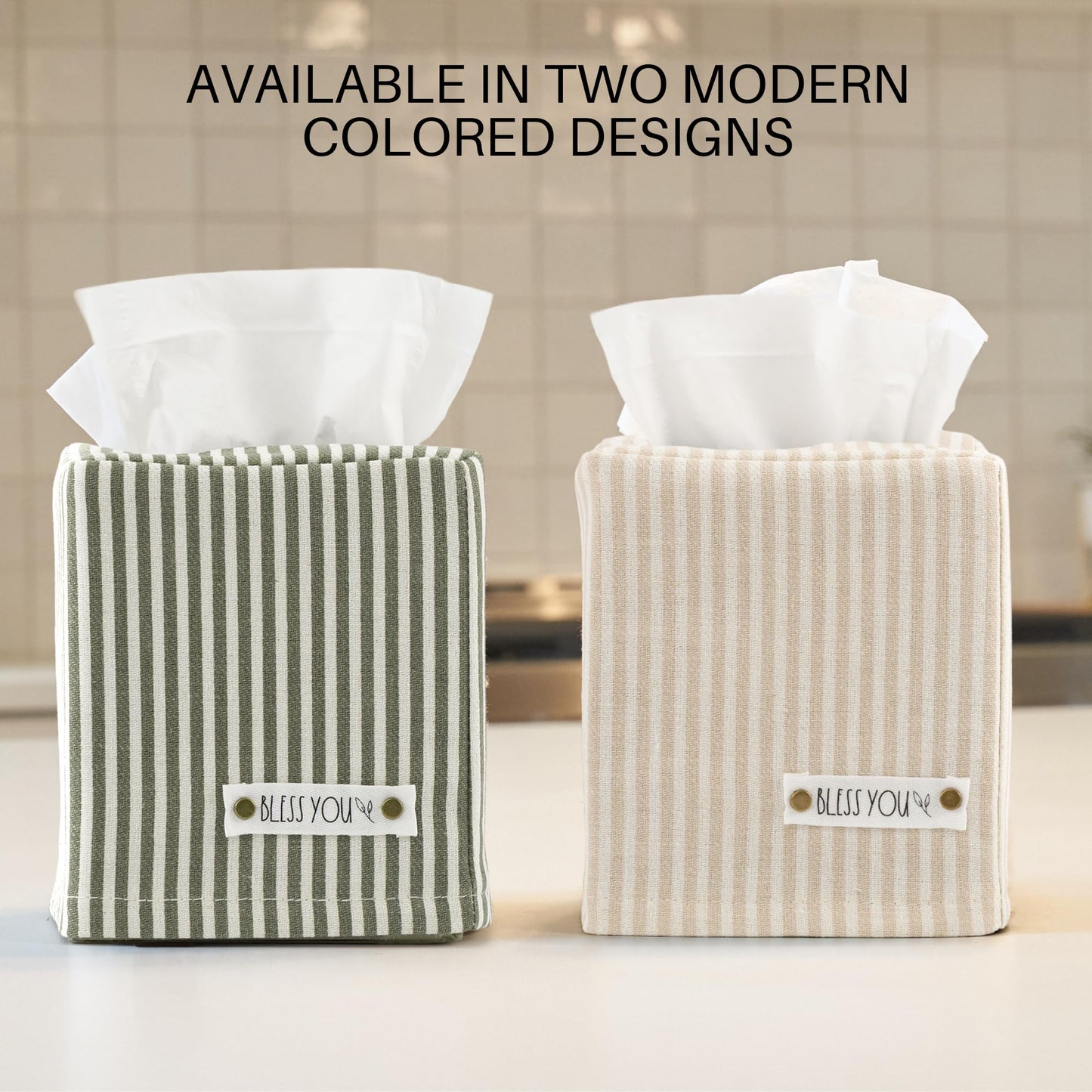 Stylish Tissue Box Cover - This Linen Holder Instantly Covers Your Square Tissue Boxes - The Perfect Cube Cover for Your Bathroom and Home