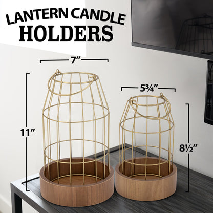 Rustic Farmhouse Lantern Decor - Stylish Decorative Lanterns for Your Living Room, Fireplace Mantle or Kitchen Dining Table - Modern Upscale Beauty for Your Entire Home