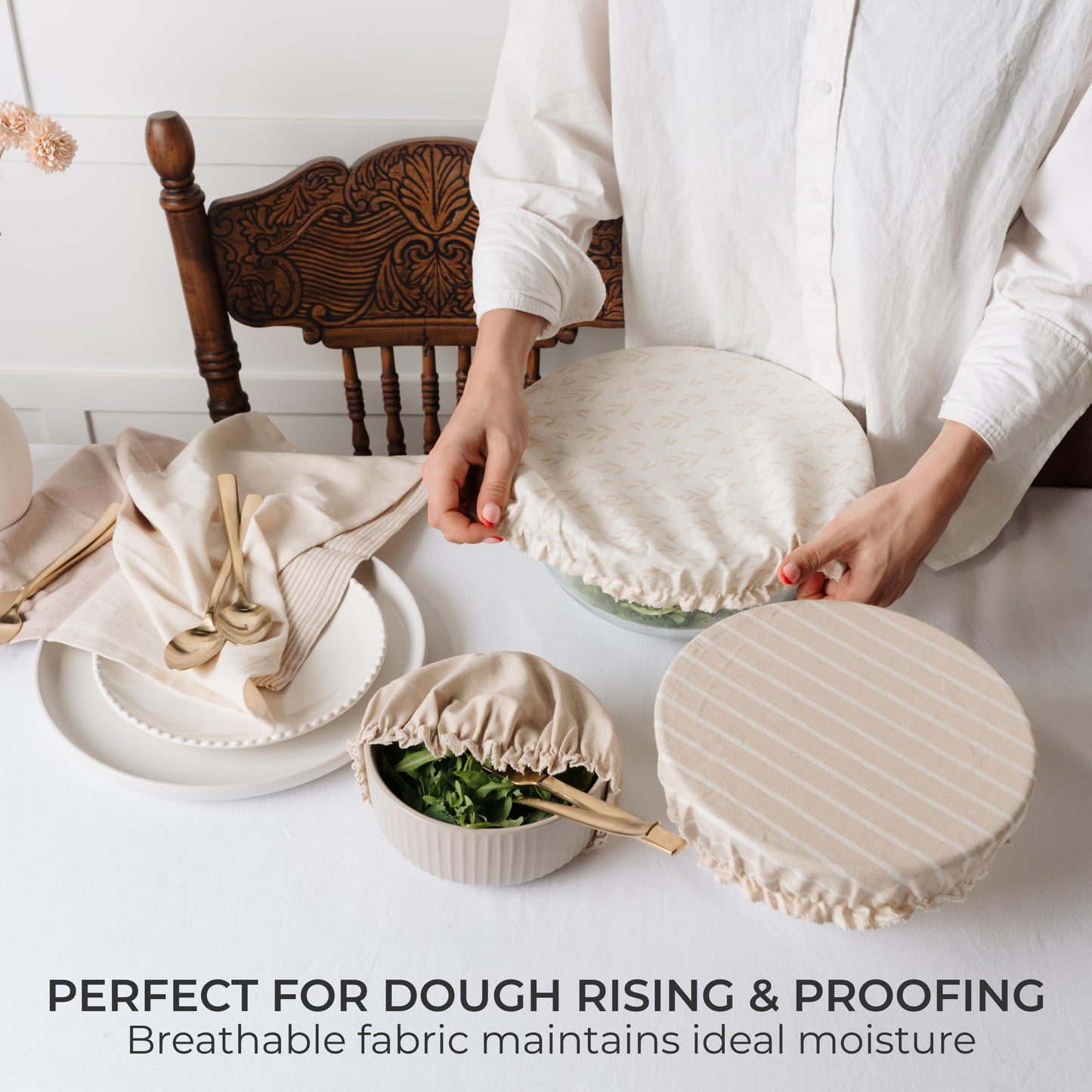 Beautiful Reusable Bowl Covers for Bread Proofing –  Elastic Food Covers for Sourdough, Dough Rising - Perfect Food Storage