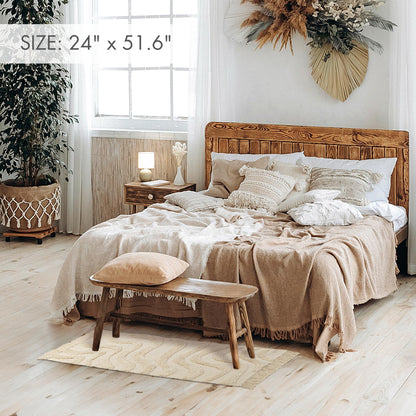 Chic 2x3 Boho Cotton Rug with Tassels – Soft & Washable Bathroom Mat for a Cozy, Modern Home